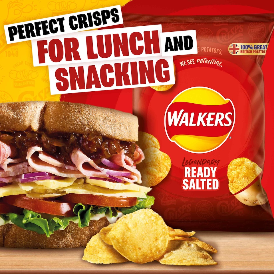 image 1 of Walkers Ready Salted Crisps Multipack 6x25g