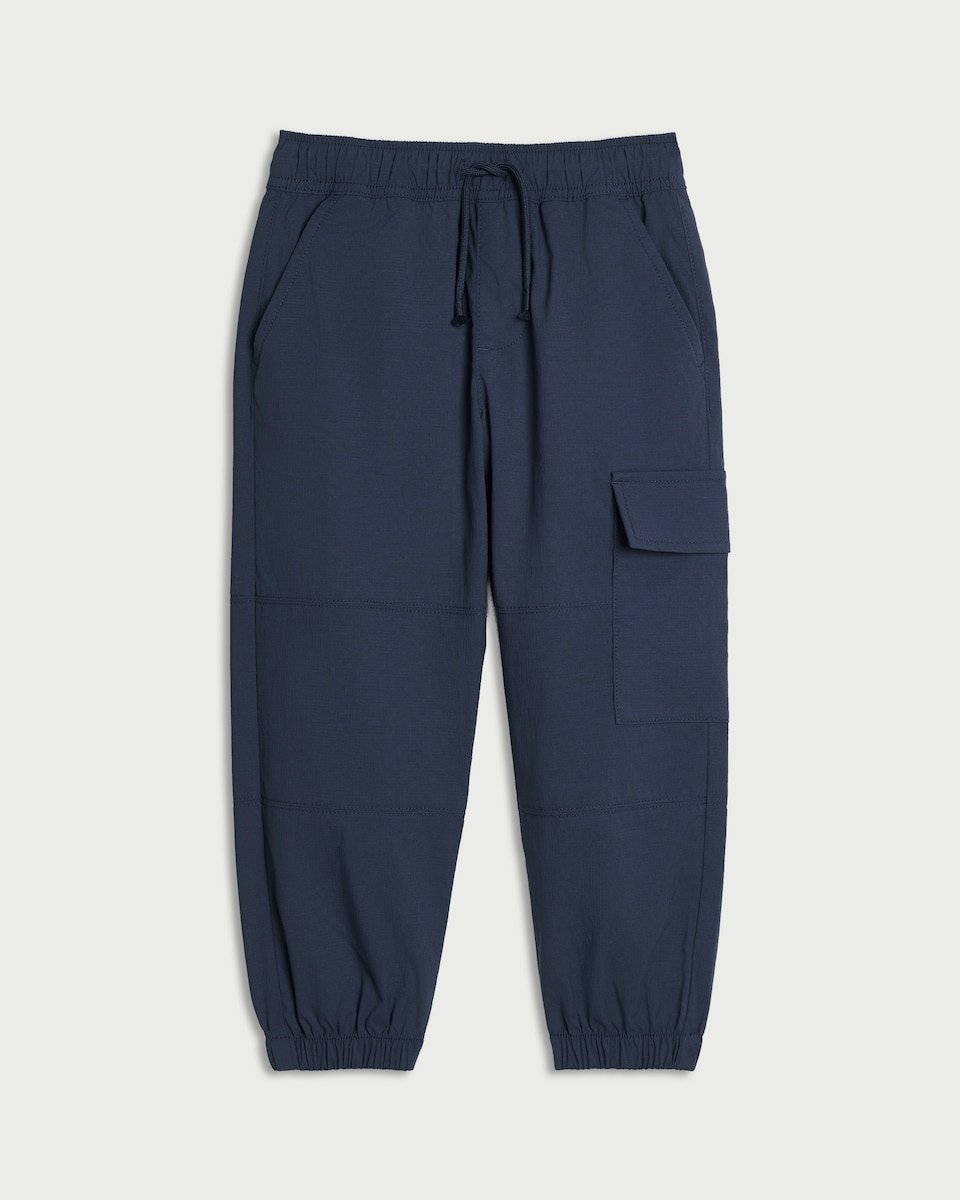 image 1 of F&F Active Boys TECHSPORT Cuffed Cargo Trousers in Navy