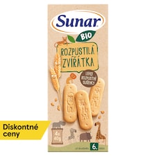Sunar Bio Soluble Animals, Cookies with Vanilla Flavor 4 x 40 g (160 g)