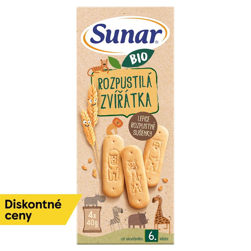 image 1 of Sunar Bio Soluble Animals, Cookies with Vanilla Flavor 4 x 40 g (160 g)