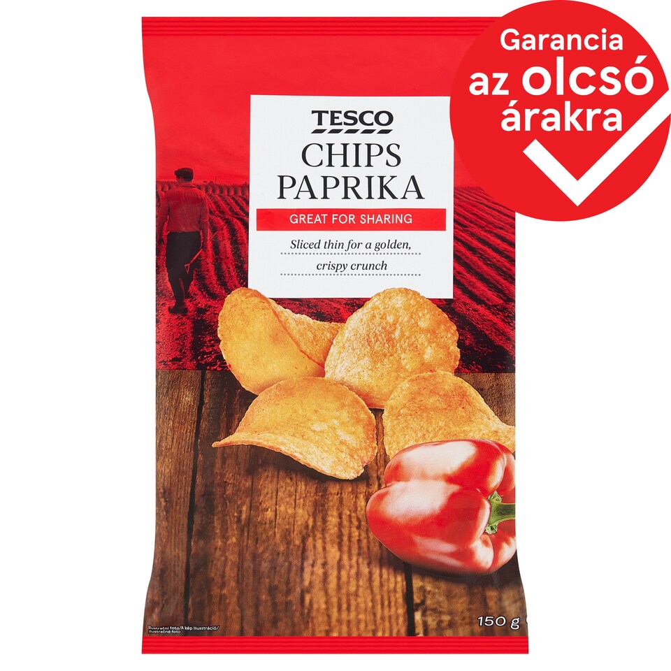 Tesco paprika ízű burgonyachips 150 g