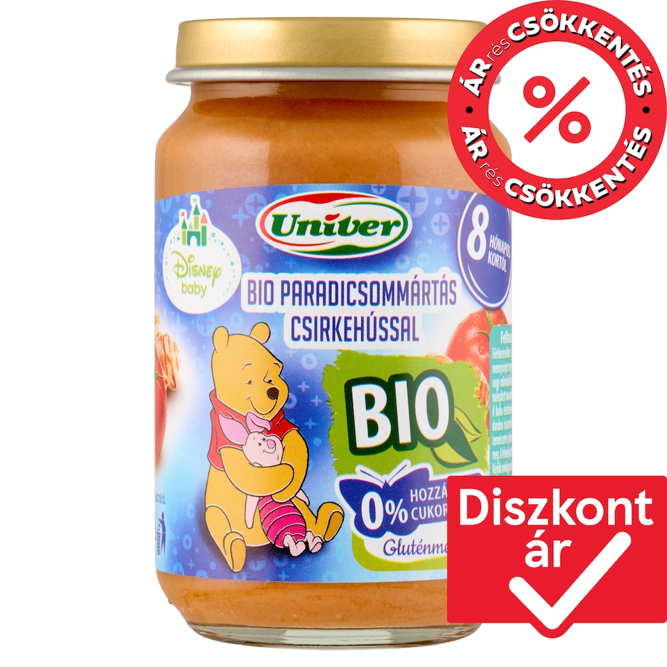 Univer Disney Baby bio paradicsommártás csirkehússal bébiétel, 8 hónapos kortól 163 g  1. kép