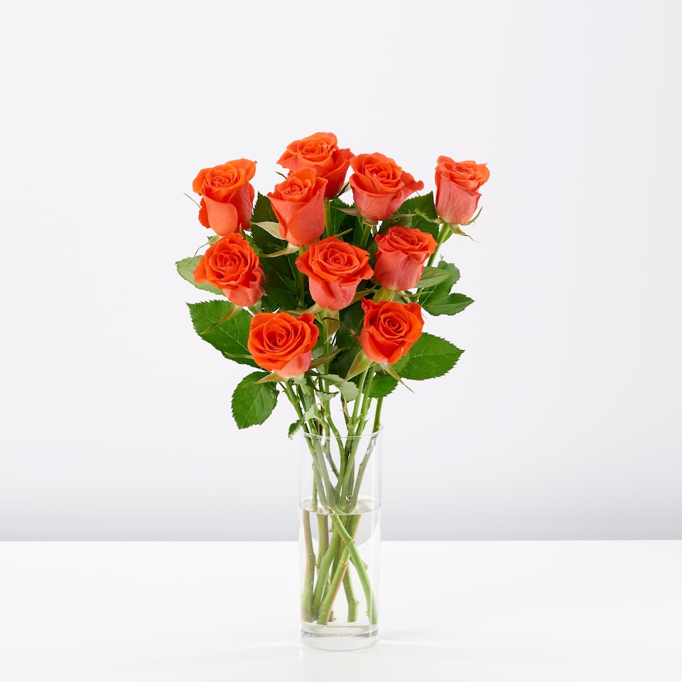 image 1 of Tesco Small Red & Orange Roses Bouquet
