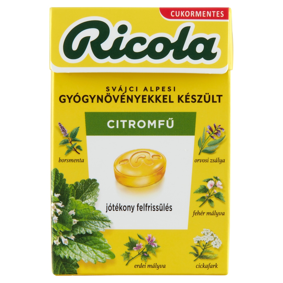 image 1 of Ricola Lemongrass Sugar-Free Swiss Herbal Candies with Sweeteners 40 g