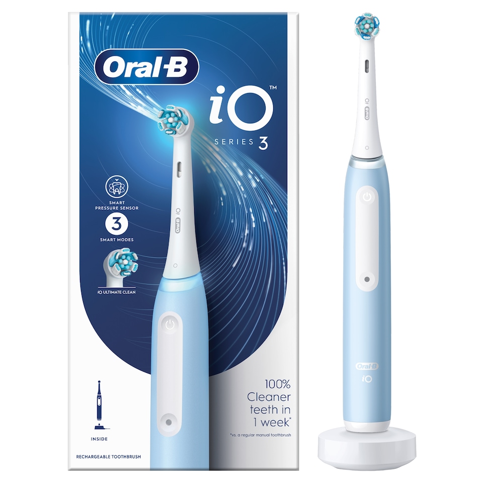 Oral-B iO 3 Elektromos Fogkefe, Kék, Braun Tervezéssel  1. kép