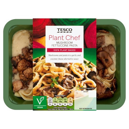 Tesco Plant Chef Mushroom Fettuccine Pasta 400G Tesco Groceries