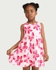 image 1 of F&F Girls Pure Cotton Floral Print Sleeveless Dress in Pink