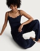 image 1 of OH ME OH MY Cotton Rich Ribbed Button Detail Pyjama Bottoms in Navy