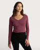 image 3 of OH ME OH MY Cotton Rich Ruched Lace Trim Top in Berry