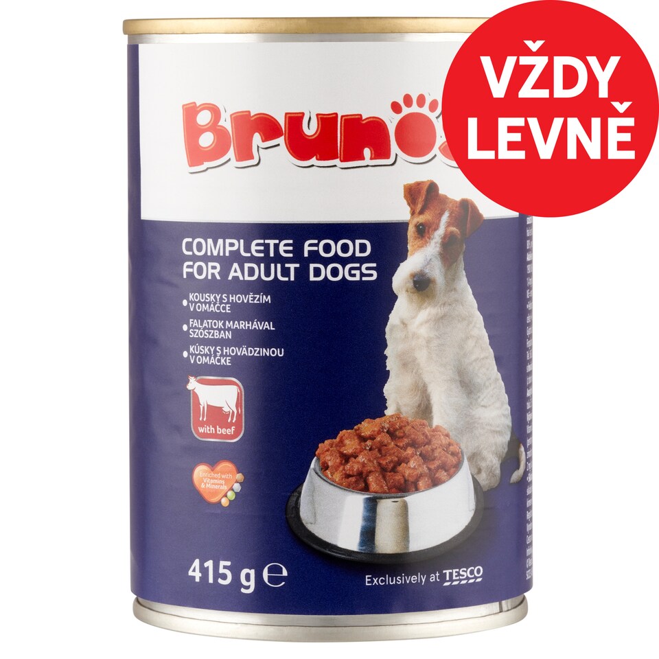 Brunos Complete Food for Adult Dogs with Beef 415g
