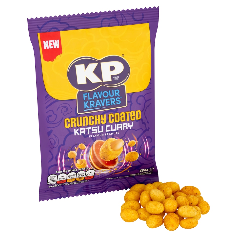 image 1 of KP Flavour Kravers Crunchy Coated Peanuts - Katsu Curry 130g