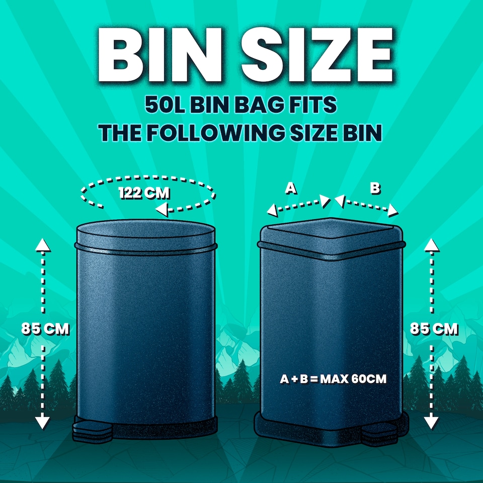 image 1 of Beast Super Strong Drawstring Swing Bin Bags 50 Litre 10 Pack