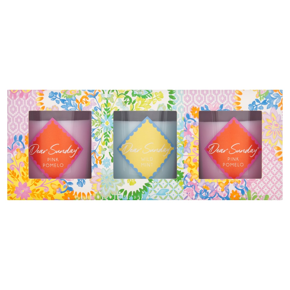 TESCO DEAR SUNDAY CANDLE GIFT SET 3 x 60g
