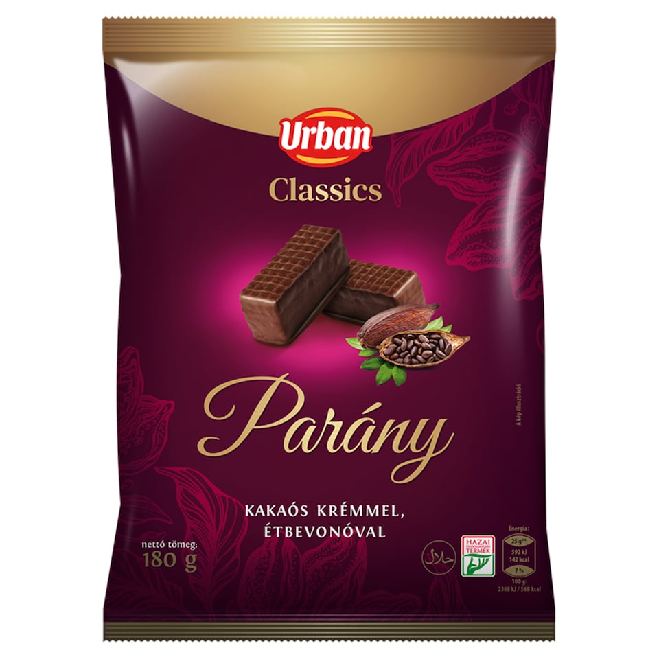 Urban Classics Wafers with Cocoa Cream Filling Dipped in Cocoa Mass 180 g
