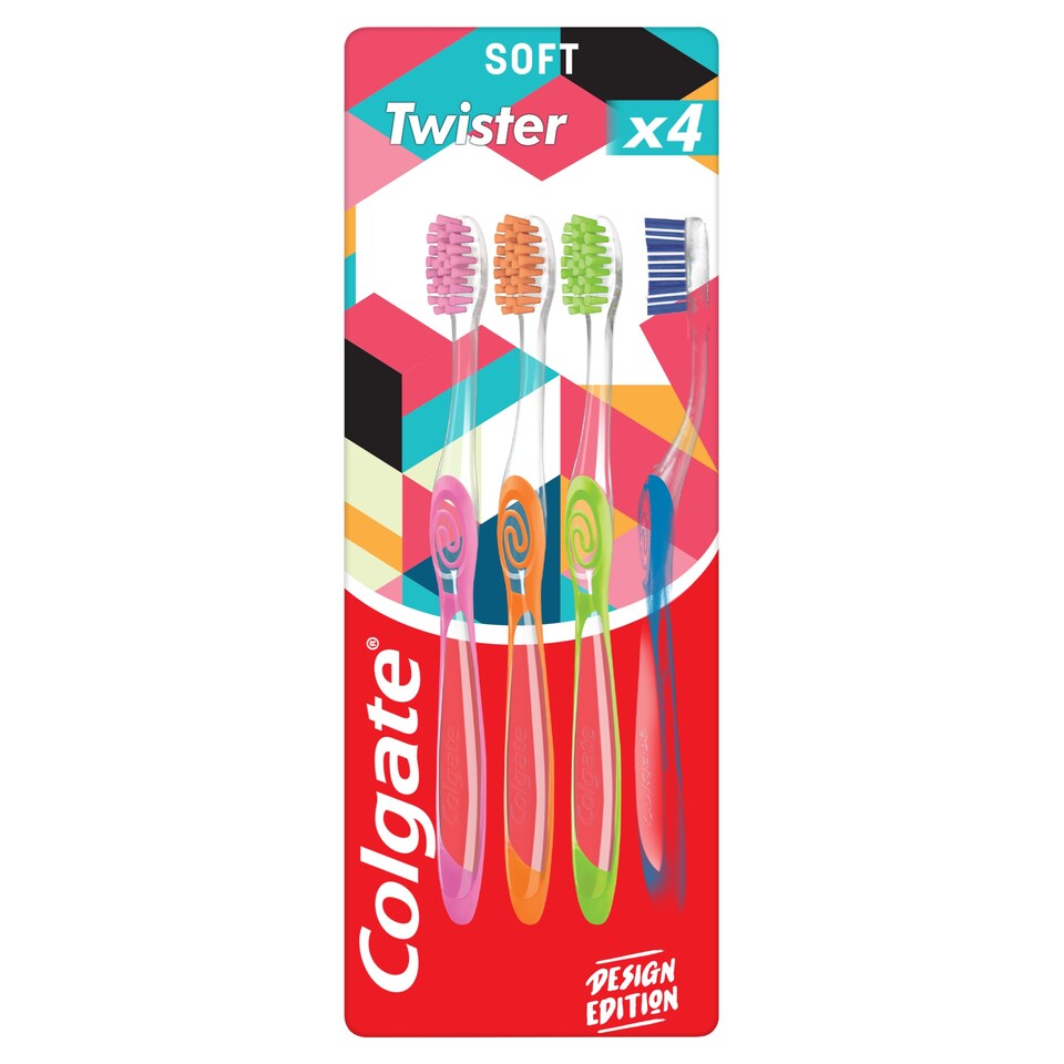 image 1 of Colgate Twister Design Edition Toothbrush 4-pack