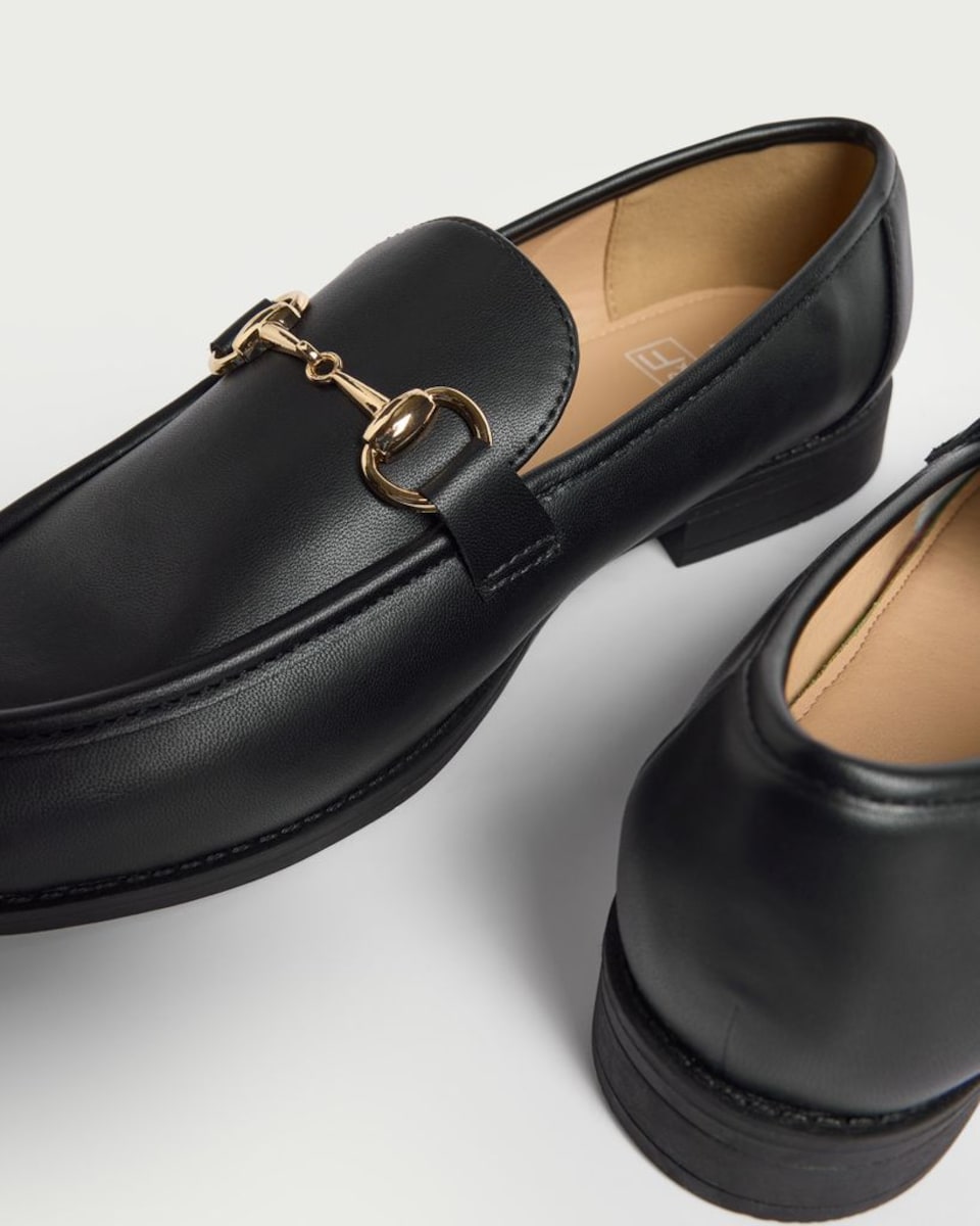 image 1 of F&F Penny Trim Loafers in Black