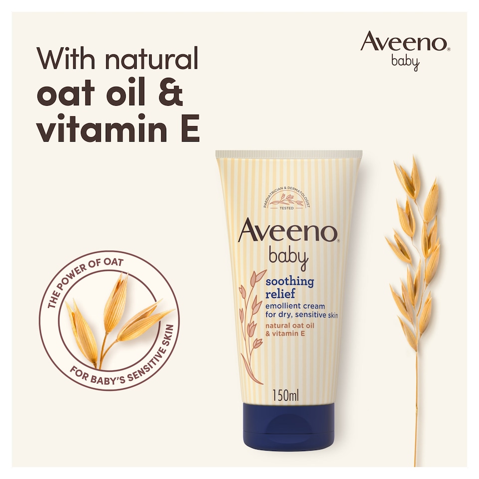 image 1 of Aveeno Baby Soothing Relief Emollient Cream Baby Lotion Dry Skin 150ml