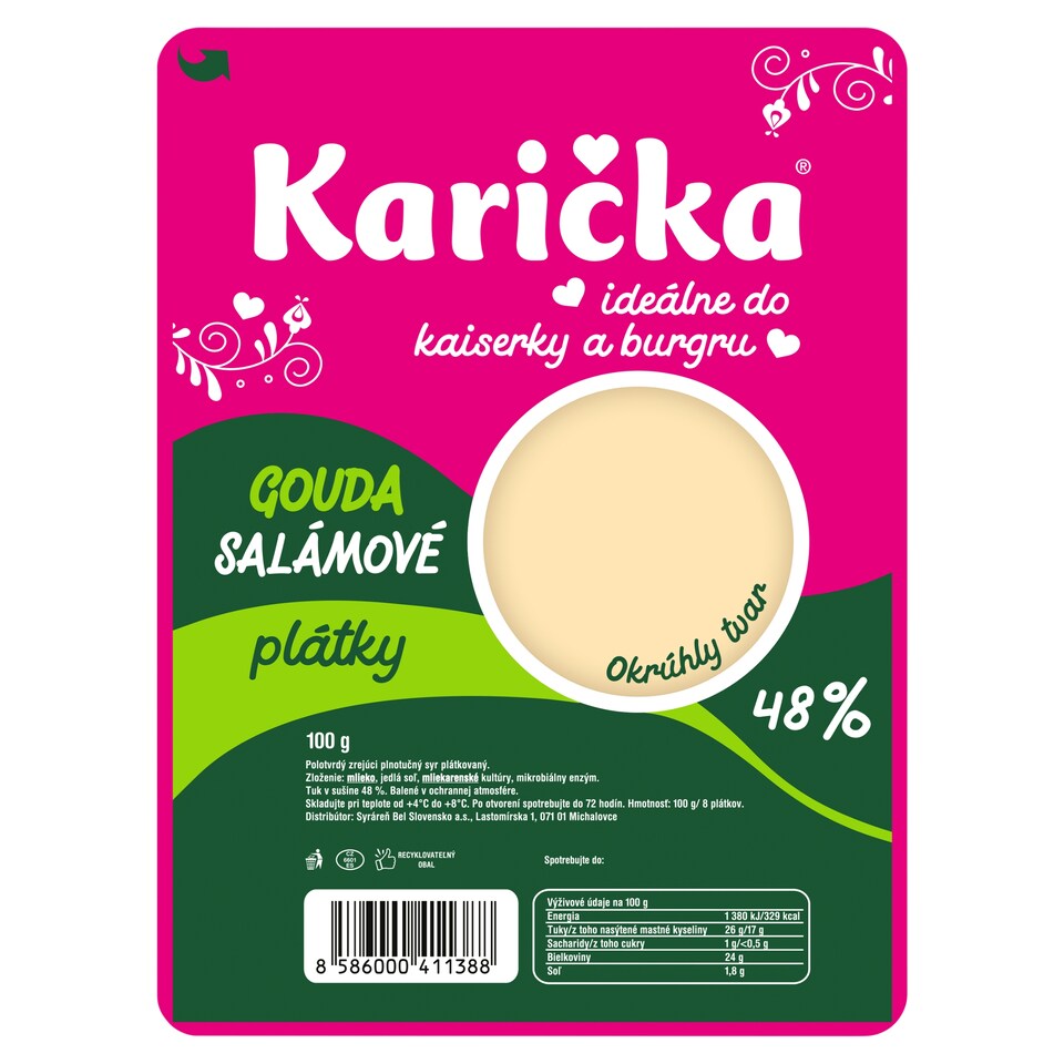 Karička Gouda 48 % Salami Slices 100 g