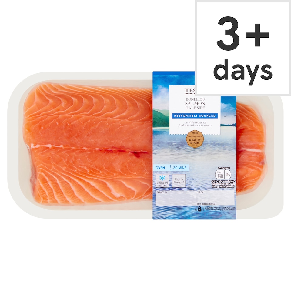 Tesco Boneless Salmon Half Side 500g