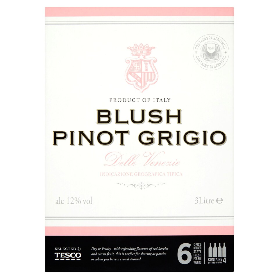 TESCO PINOT GRIGIO BLUSH 3 LITRE