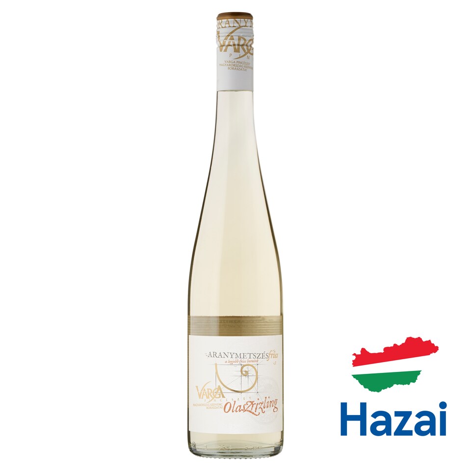 Varga Aranymetszés Friss Balatoni Olaszrizling száraz fehér tajbor 12,5% 0,75 l