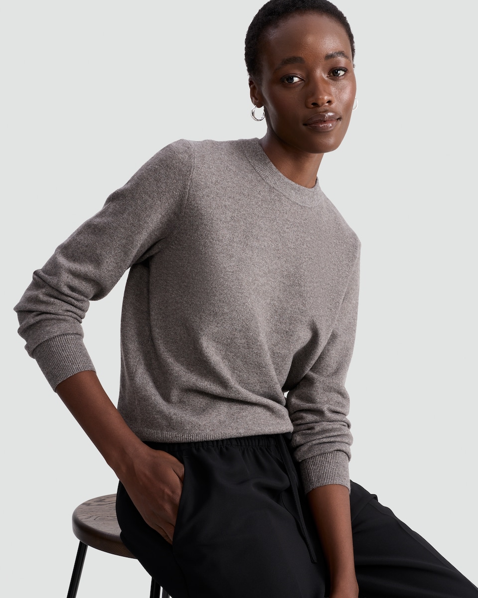image 1 of F&F Knitted Crew Neck Knit Jumper with Wool in Mink