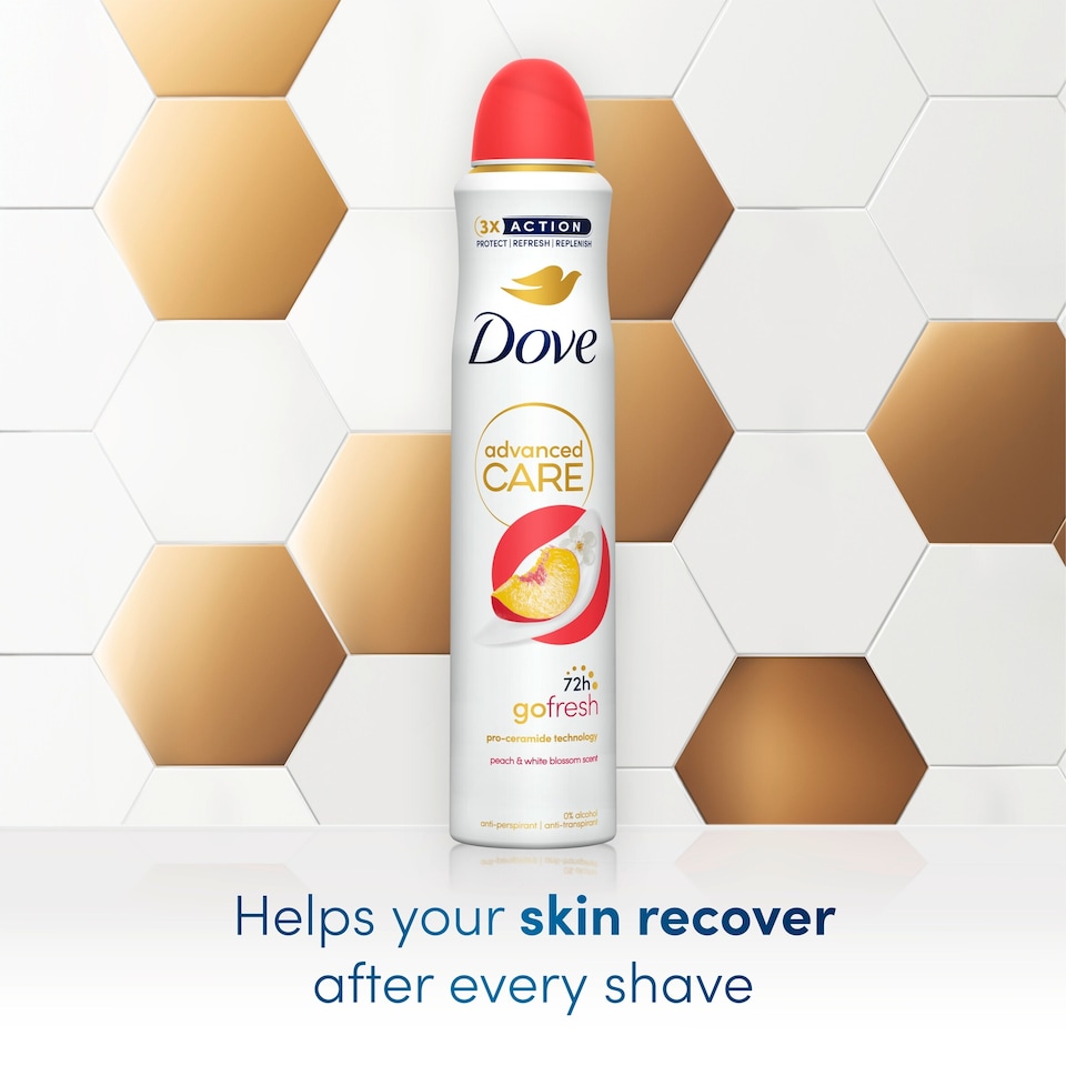 image 1 of Dove Women Peach & White Blossom 72h Advanced Care Antiperspirant Deodorant 200ml