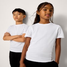 F&F School Unisex 2 Pack PE T-Shirts in White