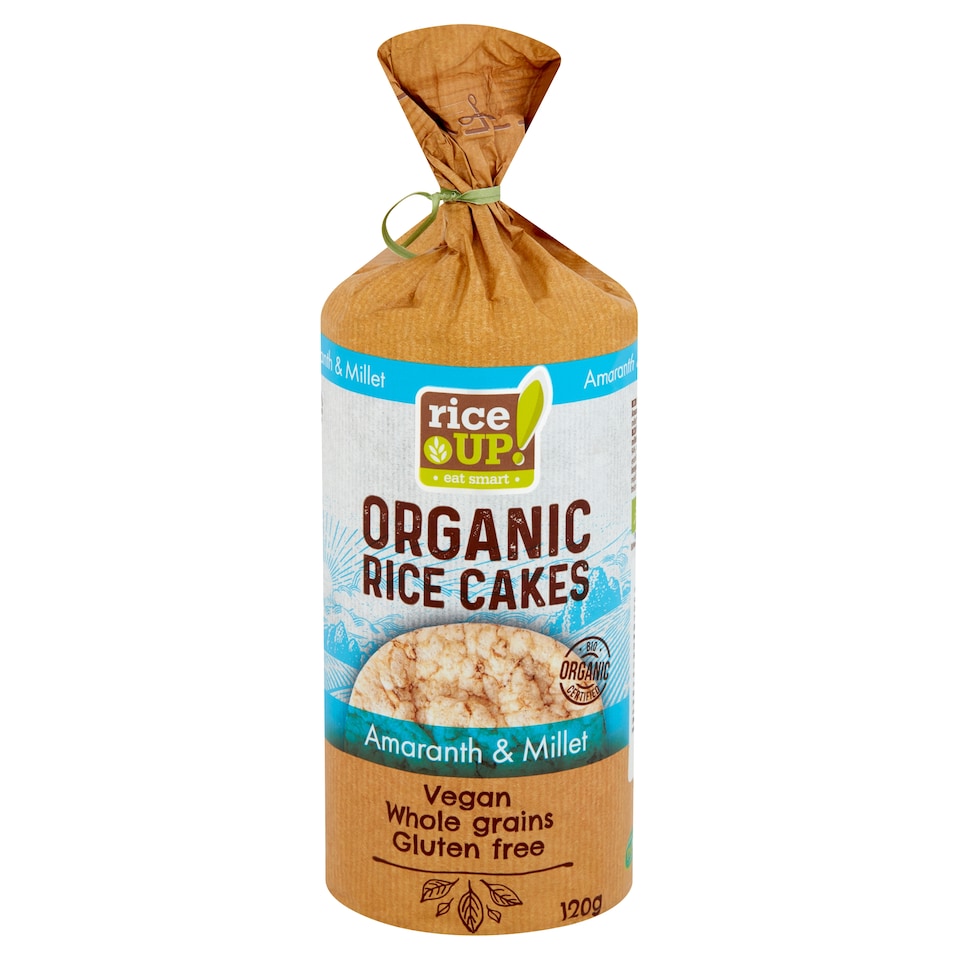 RiceUp! Eat Smart BIO puffasztott teljes kiőrlésű barna rizs szelet amaránttal és kölessel 120 g 1. kép