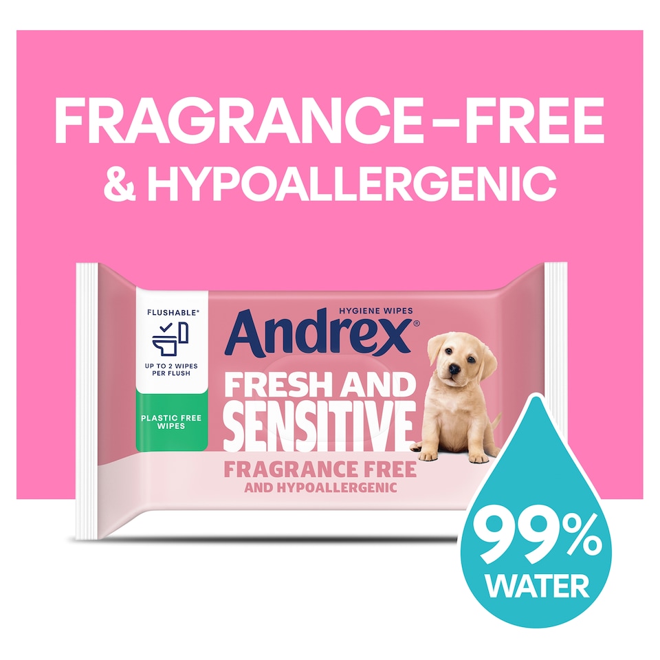 image 1 of Andrex Fresh & Sensitive Moist Toilet Tissue Flushable* 30 Hygiene wipes