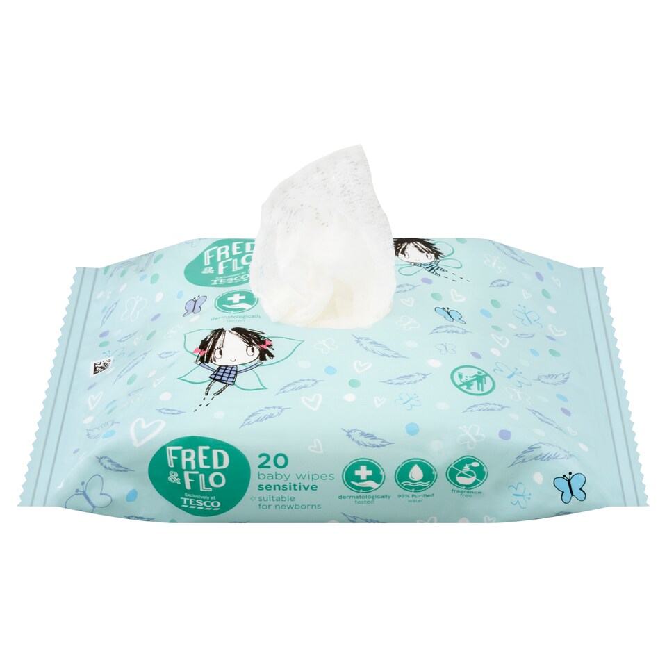 image 1 of Fred & Flo Sensitive Baby Wipes 20 pcs
