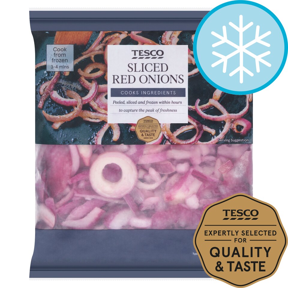 Tesco Sliced Red Onions 500G Tesco Groceries