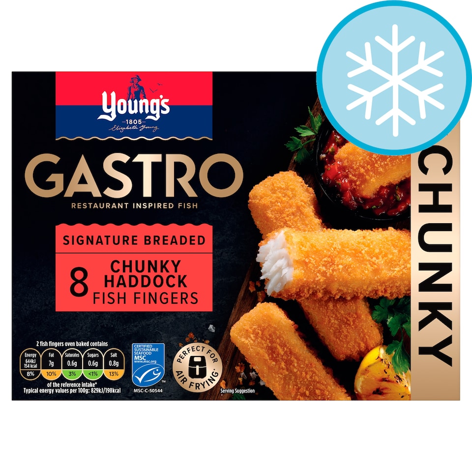 Youngs Gastro 8 Chunky Breaded Haddock Fingers 320G