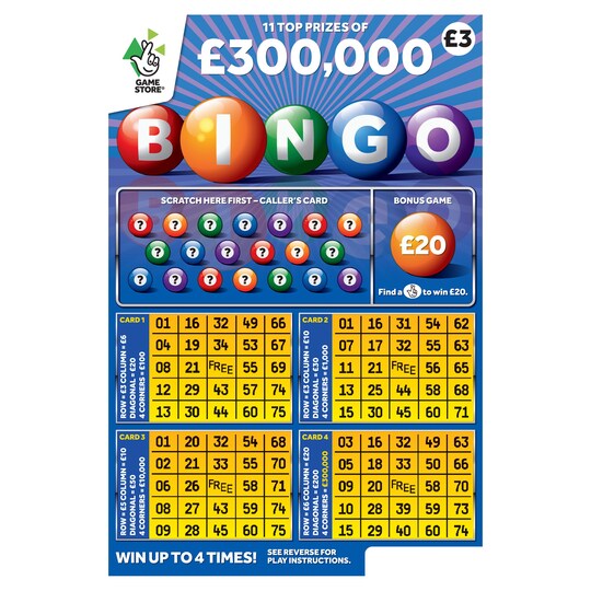 Bingo Blue Scratchcard Tesco Groceries