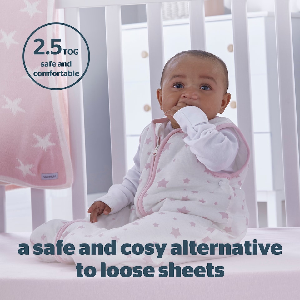 image 1 of Silent Night Sleeping Bag 2.5 Pink 6-18Mths