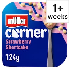 Muller Corner Strawberry Yogurt with White Chocolate Shortcake Balls 124g