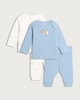image 1 of F&F Baby 2-Pack Pure Cotton Lion Pyjama Set in Blue