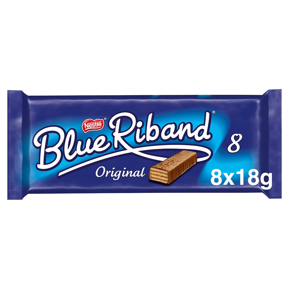 Nestle Blue Riband Milk Chocolate Wafer Biscuit Bars Multipack, 8 Pack