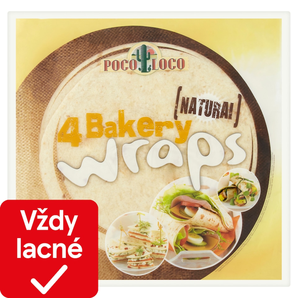 Poco Loco 4 Bakery Wraps Tortily z pšeničnej múky 245 g
