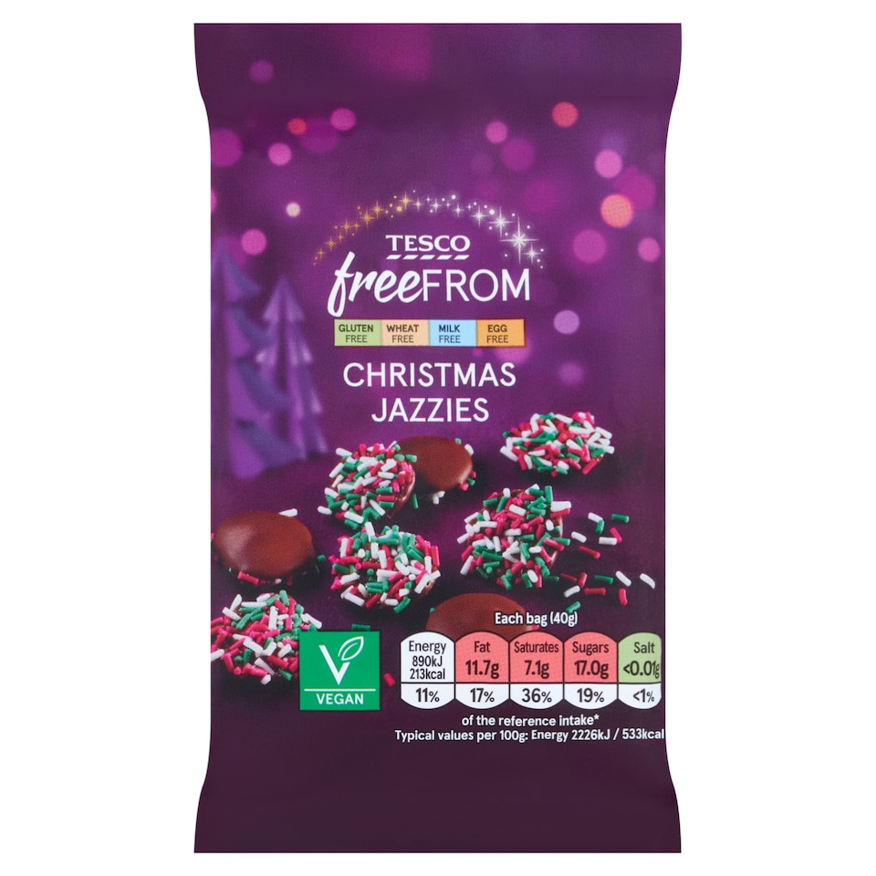 Tesco Free From Čokoládové kolieska s cukrovým zdobením 40 g