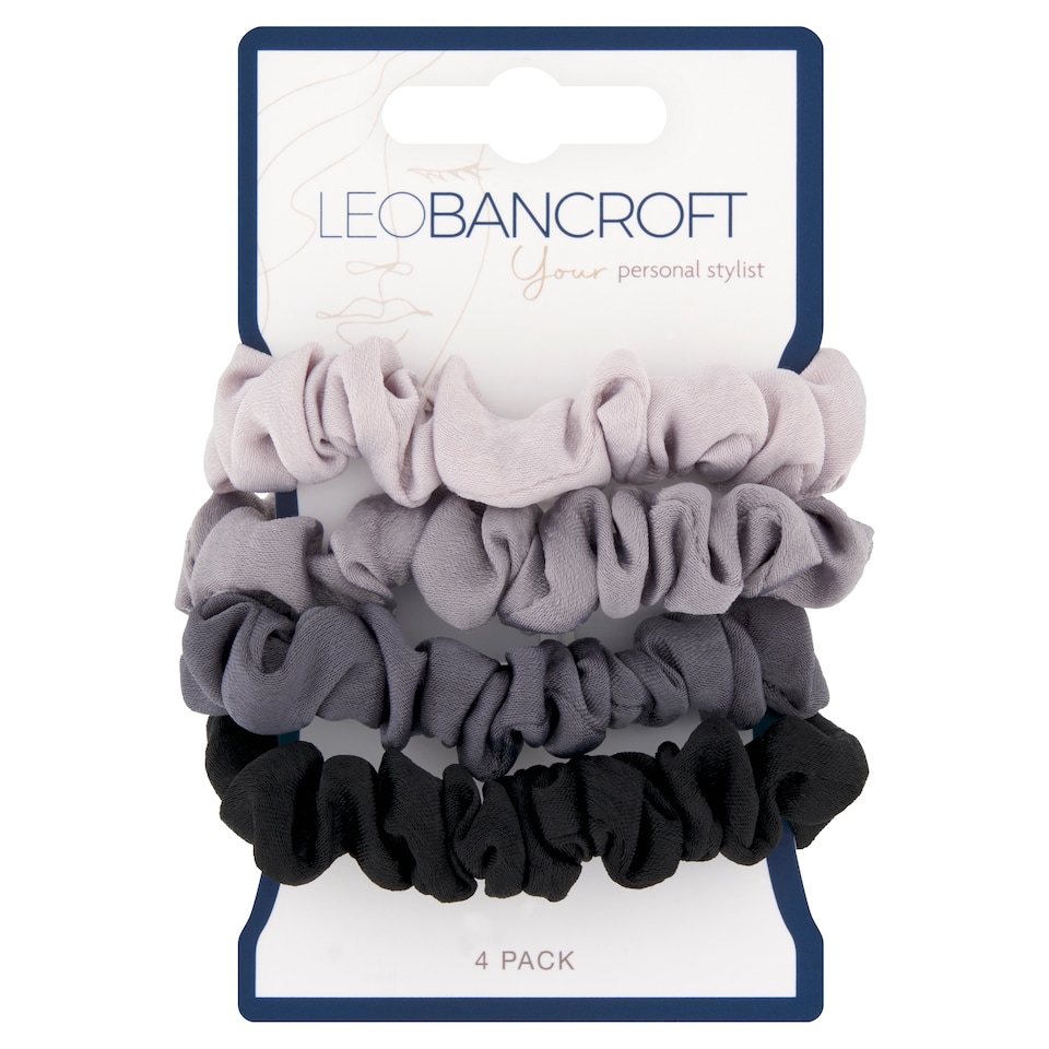 Leo Bancroft Mini Scrunchies Grey 4 Pack