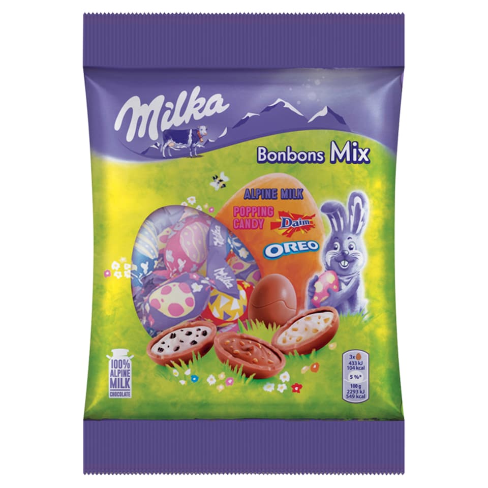 Milka vajíčka, mliečna čokoláda s náplňou 132 g