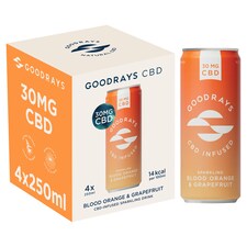 Goodrays Natural Cbd Blood Orange & Grapefruit Drink 4 X 250Ml