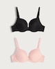image 4 of F&F 2-Pack Striped Underwired Push Up Bras in Multi