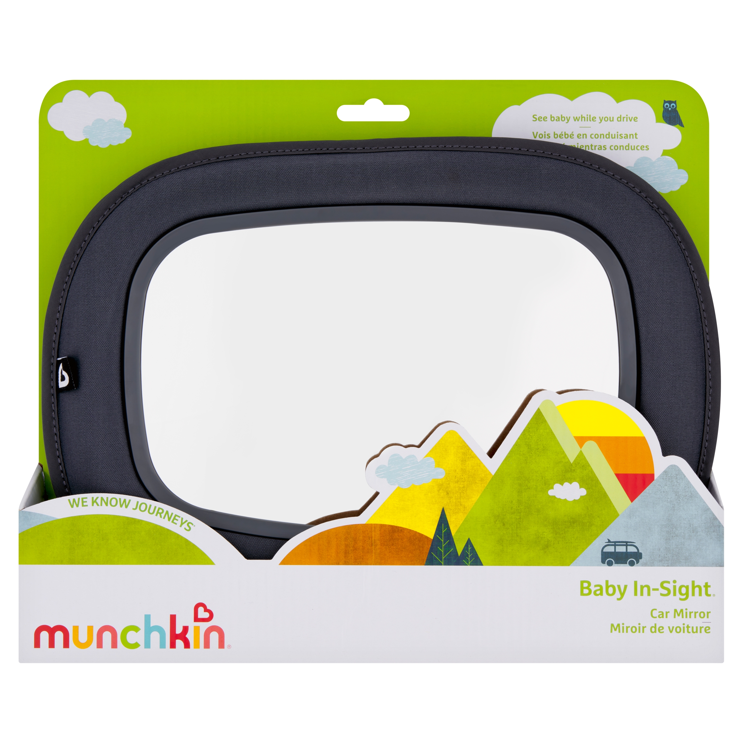 Miroir Rétroviseur Bébé Munchkin - Grand Angle - Anti-Choc - Fixation Facile - Pour Voir Bébé Siège Arrière
