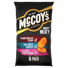 Mccoy's Mighty Meaty Variety Crisps 6X25g