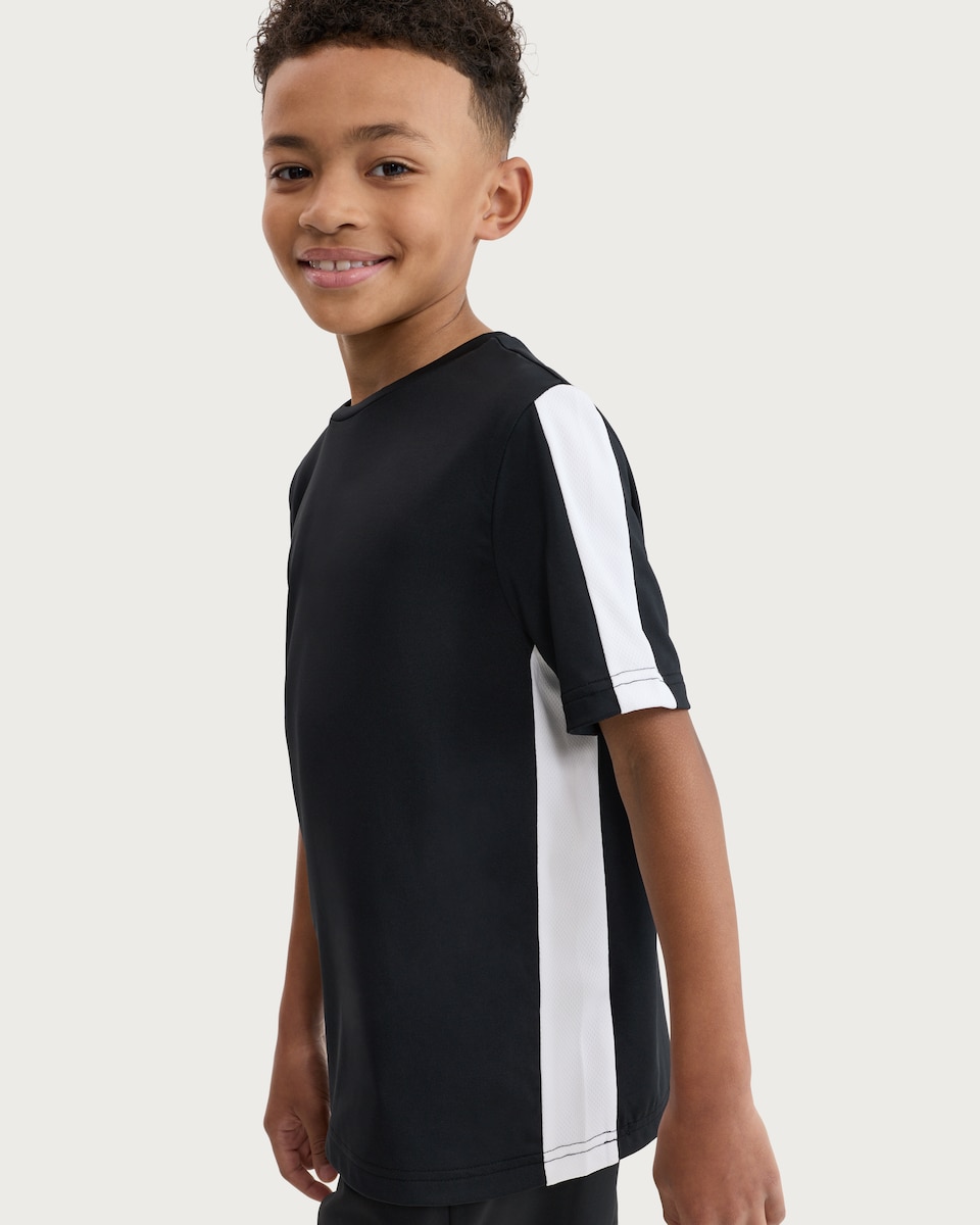 image 1 of F&F Active Boys ULTRAMOVE Panelled Short Sleeved T-Shirt in Black