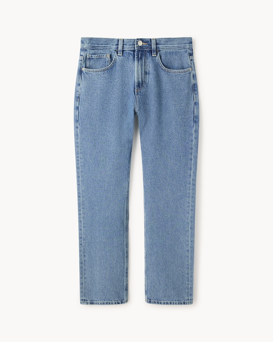 image 1 of F&F Pure Cotton Straight Leg Jeans in Blue