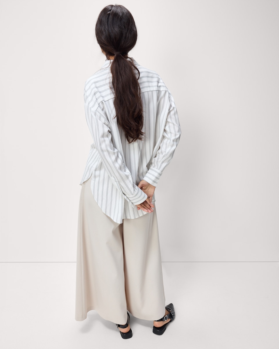 image 1 of F&F Striped Oversized Fit Shirt in Multi White