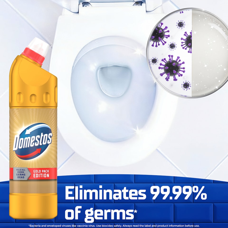 image 1 of Domestos Thick Bleach Gold Original Toilet & Bathroom Cleaner 750ml